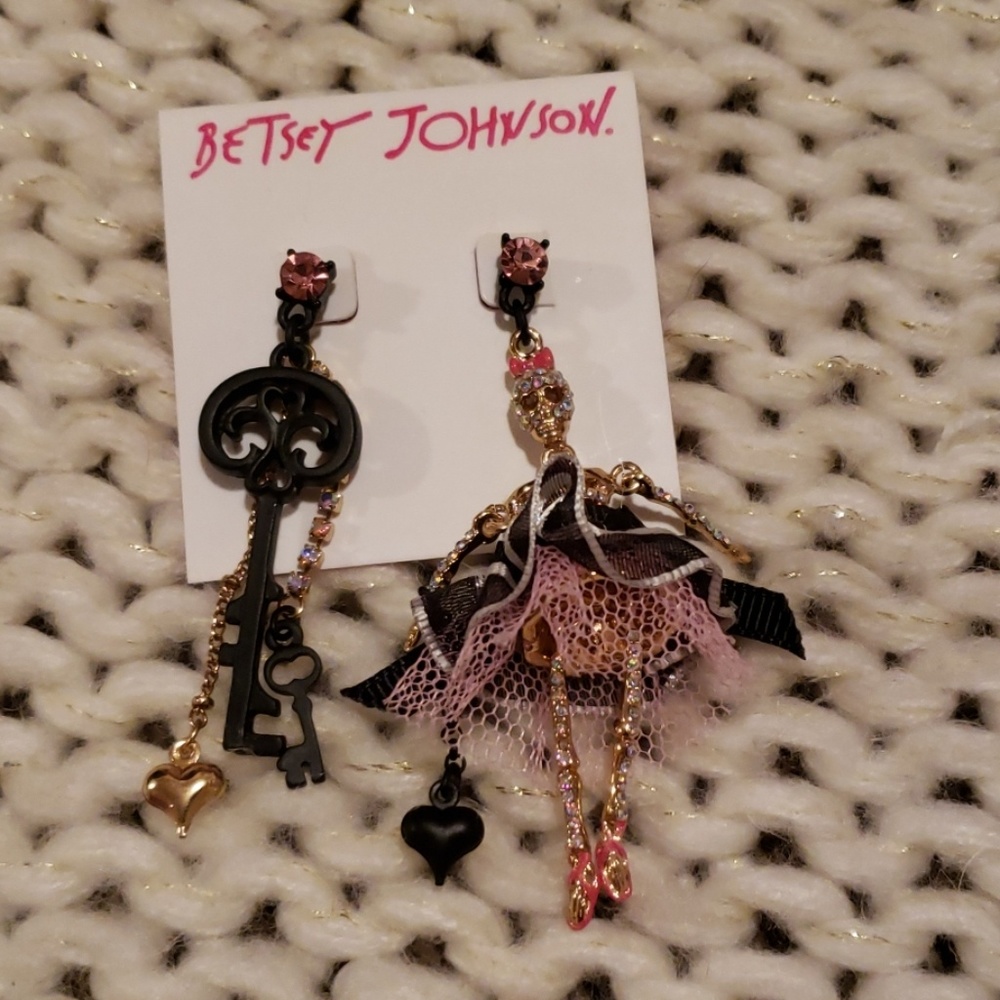 Betsey Johnson Skeleton Ballerina Earrings